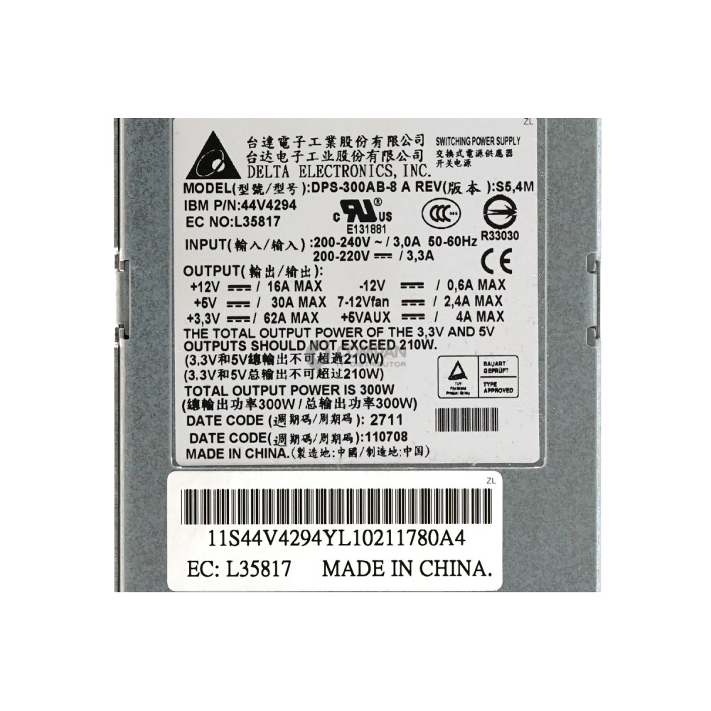 44V4294 IBM 300W HOT SWAP POWER SUPPLY FOR  FC-5796 -